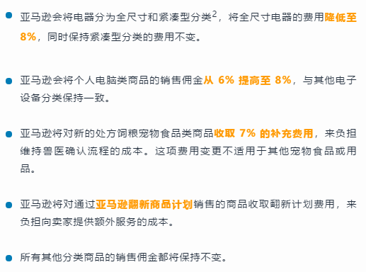 2021年亚马逊美国站销售佣金和FBA费用变更通知