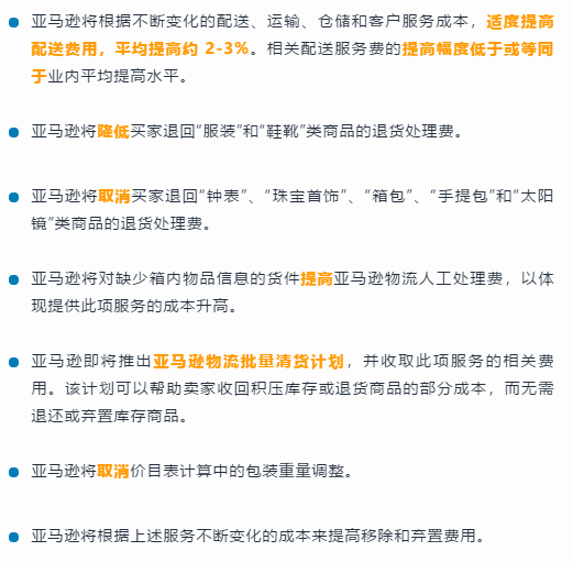 2021年亚马逊美国站销售佣金和FBA费用变更通知