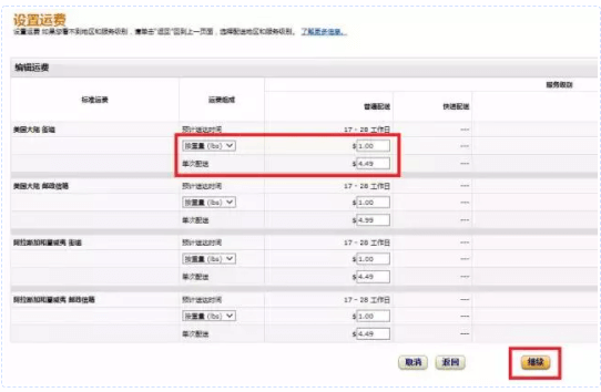 亚马逊配送模板设置